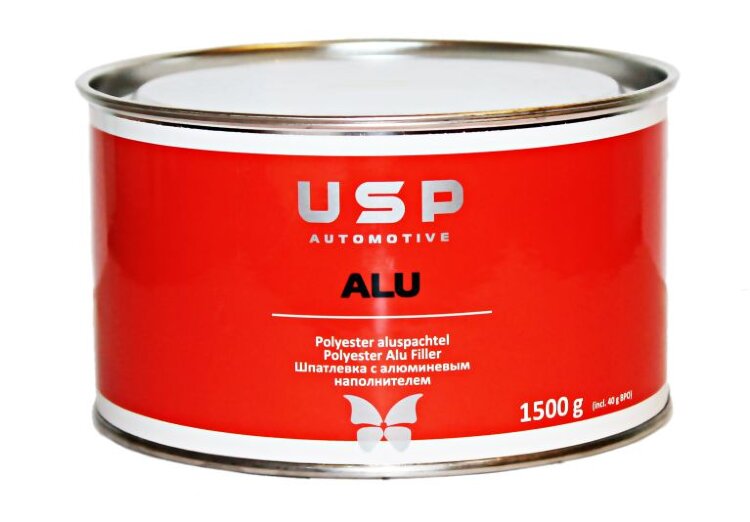 USP Шпатлёвка ALU с алюминием, 1,5кг (уп/6шт.) USP Шпатлёвка ALU с алюминием, 1,5кг (уп/6шт.)