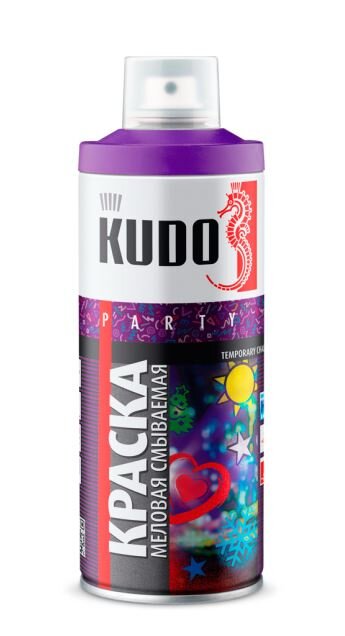 KUDO Краска в баллоне меловая смываемая для в. декора (серебрянная), 0,52л., (уп/6шт), KU-P110 KUDO Краска в баллоне меловая смываемая для в. декора (серебрянная), 0,52л., (уп/6шт), KU-P110