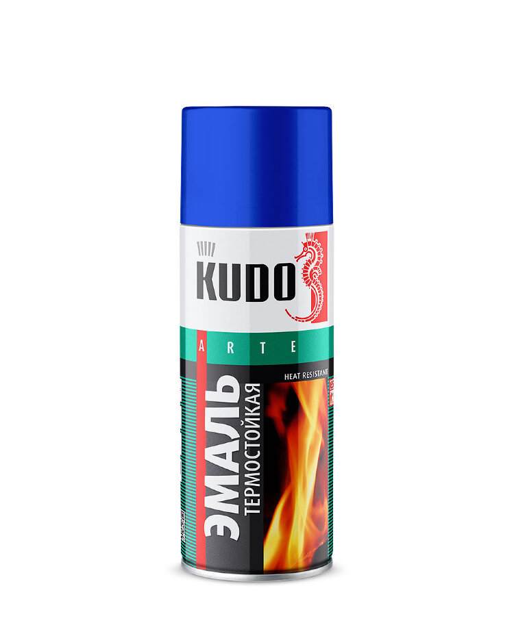 KUDO Краска в баллоне термостойкая синяя, 0,52л, (уп/12шт), арт. KU-5004 KUDO Краска в баллоне термостойкая синяя, 0,52л, (уп/12шт), арт. KU-5004