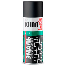 KUDO Краска-спрей универсальная черная матовая, 0,52л, (уп/12шт), арт. KU-1102