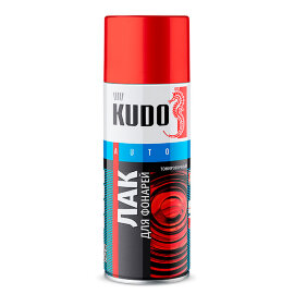 KUDO Лак спрей для тонировки фонарей черный, 0,52л., (уп/6шт), KU-9021