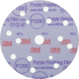 3М Абразивные круги для полир. Р1200 Hookit 260L+ Purple 15 отв., D150 мм, на плён.основе, арт.51158