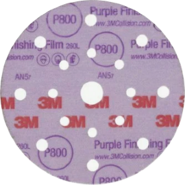 3М Абразивные круги для полир. Р800 Hookit 260L+ Purple 15 отв.,D150 мм, на плён.основе, арт.51155