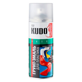 KUDO Грунт-эмаль спрей для пластика белый (RAL 9003), 0,52л, арт. KU-6003