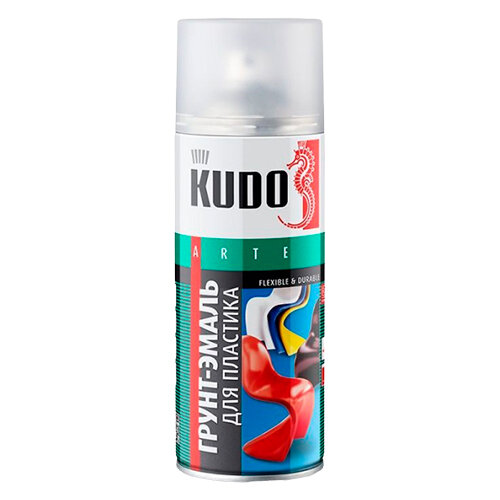 KUDO Грунт-эмаль спрей для пластика черный (RAL 9005), 0,52л, арт. KU-6002 KUDO Грунт-эмаль спрей для пластика черный (RAL 9005), 0,52л, арт. KU-6002