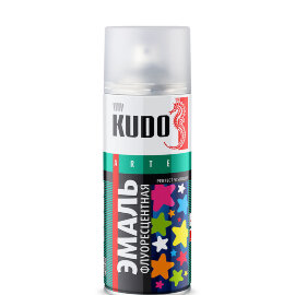 KUDO Краска-спрей флуоресцентная белая, 0,52л, (уп/6шт), арт. KU-1201