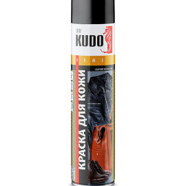 KUDO Краска в баллоне для гладкой кожи (чёрная) , 0,4л, (уп/12шт), арт. KU-5241