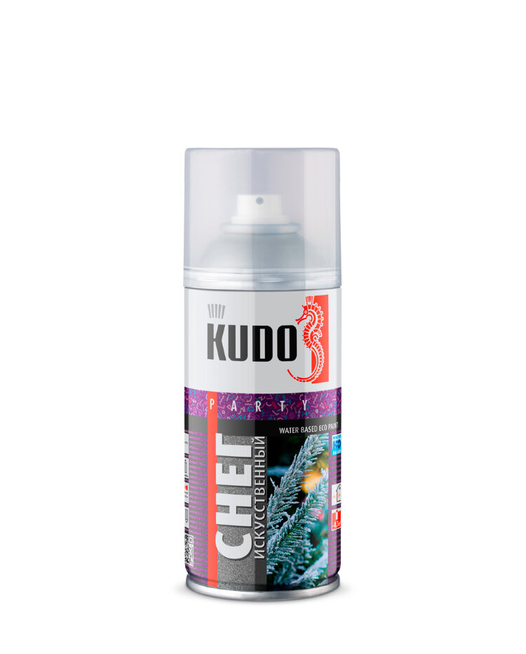 KUDO Краска в баллоне Снег искусственный (на водной основе), 210 мл, арт.KU-P220 KUDO Краска в баллоне Снег искусственный (на водной основе), 210 мл, арт.KU-P220