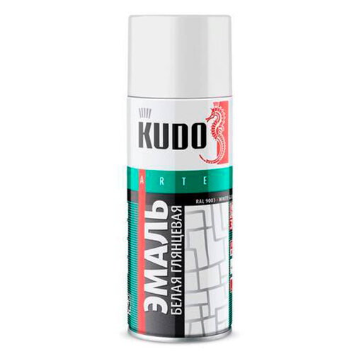 KUDO Краска в баллоне универсальная белая глянцевая, 0,52л, арт. KU-1001 KUDO Краска в баллоне универсальная белая глянцевая, 0,52л, арт. KU-1001
