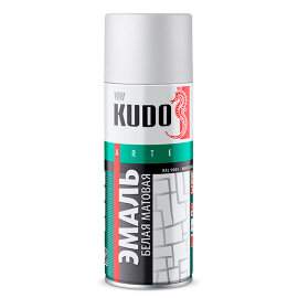 KUDO Краска в баллоне универсальная белая матовая, 0,52л, арт. KU-1101